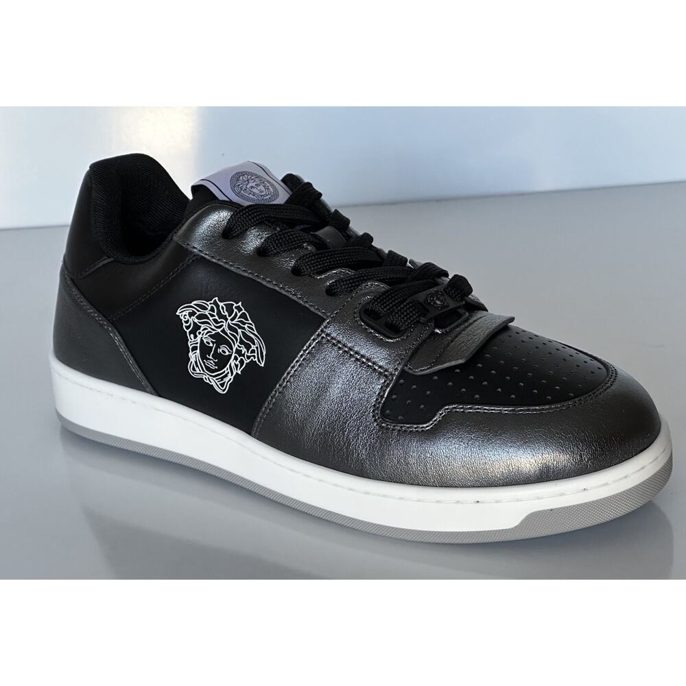 Versace Medusa Men’s Black/Silver Leather Sneakers 8.5 US (41.5) 1013377 IT NIB